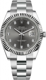 Rolex Datejust 41-126334 (Oystersteel Oyster Bracelet, Gold Diamond-set Slate Dial, Fluted Bezel) (m126334-0005)