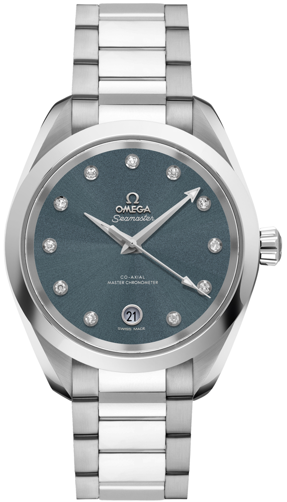 Omega Seamaster Aqua Terra 150M 38-220.10.38.20.53.001 (Stainless Steel Bracelet, Blue-grey Diamond Index Dial, Stainless Steel Bezel)