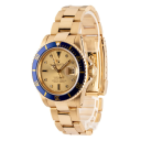 Rolex Submariner 40-16808 (Yellow Gold Oyster Bracelet, Gold Diver Dial, Blue Aluminum Bezel)