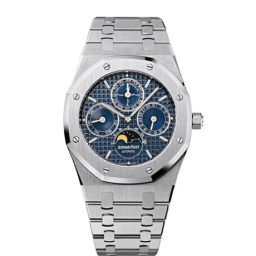 Audemars Piguet Royal Oak 39-25820ST.OO.0944ST.05 (Stainless Steel Bracelet, Grand Tapisserie Blue Index Dial, Stainless Steel Smooth Bezel) (25820ST.OO.0944ST.05)