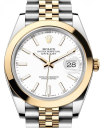 Rolex Datejust 41-126303 (Yellow Rolesor Jubilee Bracelet, White Index Dial, Smooth Bezel)