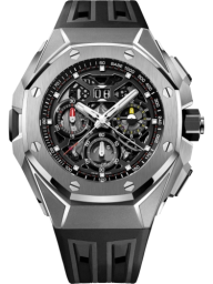 Audemars Piguet Royal Oak Concept 43-26650TI.OO.D013CA.01 (Black & Grey Rubber Strap, Black Openworked Dial, Titanium Smooth Bezel) (26650TI.OO.D013CA.01)