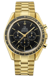 Omega Speedmaster Moonwatch 42-3197.50.00 (Yellow Gold Bracelet, Black Index Dial, Black Tachymeter Bezel) (Omega 3197.50.00)