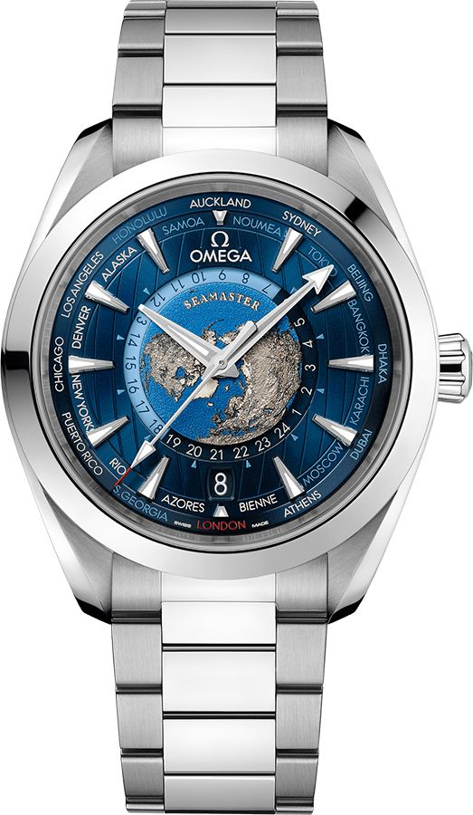 Omega Seamaster Aqua Terra 150M 43-220.10.43.22.03.001 (Stainless Steel Bracelet, World Blue Index Dial, Stainless Steel Bezel)