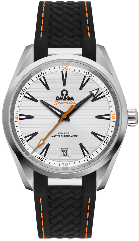 Omega Seamaster Aqua Terra 150M 41-220.12.41.21.02.002 (Structured Black Rubber Strap, Horizontal-teak Silver-toned Index Dial, Stainless Steel Bezel)