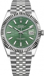 Rolex Datejust 41-126334 (Oystersteel Jubilee Bracelet, Mint-green Fluted Index Dial, Fluted Bezel) (m126334-0030)