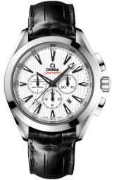 Omega Seamaster Aqua Terra 150M 44-231.13.44.50.04.001 (Black Alligator Leather Strap, Vertical-teak Silver-toned Index Dial, Stainless Steel Bezel) (Omega 231.13.44.50.04.001)