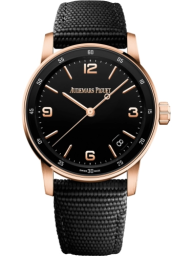 Audemars Piguet Code 11.59 41-15210OR.OO.A002KB.01 (Black Rubber-coated Strap, Lacquered-black Arabic/Index Dial, Pink Gold Smooth Bezel) (15210OR.OO.A002KB.01)