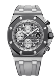 Audemars Piguet Royal Oak OffShore 42-26470IO.OO.A006CA.01 (Dark-grey/Light-grey Rubber Strap, Méga Tapisserie Slate-grey Arabic Dial, Grey Ceramic Smooth Bezel) (26470IO.OO.A006CA.01)