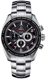 Omega Speedmaster Non-Moonwatch 44.25-321.30.44.50.01.001 (Stainless Steel Bracelet, Black Carbon Arabic/Index Dial, Black Tachymeter Bezel) (Omega Omega - 321.30.44.50.01.001)