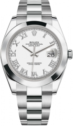 Rolex Datejust 41-126300 (Oystersteel Oyster Bracelet, White Roman Dial, Smooth Bezel) (m126300-0015)