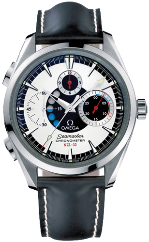 Omega Seamaster Aqua Terra 150M 42.2-2813.30.81 (Black Leather Strap, Silver-toned Index Dial, Stainless Steel Bezel)