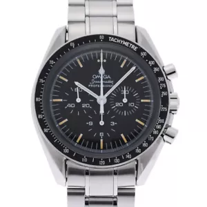 Omega Speedmaster Moonwatch 42-345.0809 (Stainless Steel Bracelet, Black Index Dial, Black Tachymeter Bezel)