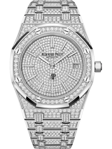 Audemars Piguet Royal Oak 39-16202BC.ZZ.1241BC.01 (Brilliant-cut Diamond-set White Gold Bracelet, Brilliant-cut Diamond-set White Gold Index Dial, Brilliant-cut Diamond-set Bezel)