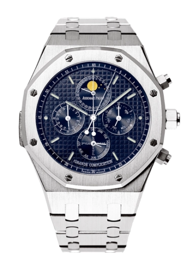 Audemars Piguet Royal Oak 44-25865BC.OO.1105BC.01 (White Gold Bracelet, Grande Tapisserie Blue Index Dial, White Gold Smooth Bezel)