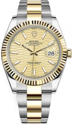 Rolex Datejust 41-126333 (Yellow Rolesor Oyster Bracelet, Golden Fluted Index Dial, Fluted Bezel) (m126333-0021)