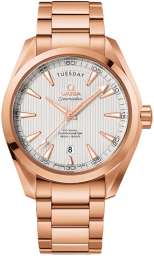 Omega Seamaster Aqua Terra 150M 41.5-231.50.42.22.02.001 (Red Gold Bracelet, Vertical-teak Silver-toned Index Dial, Red Gold Bezel) (Omega 231.50.42.22.02.001)