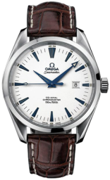 Omega Seamaster Aqua Terra 150M 42.2-2802.33.37 (Brown Alligator Leather Strap, Silver-toned Index Dial, Stainless Steel Bezel) (Omega 2802.33.37)