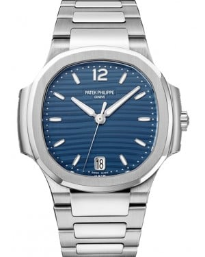 Patek Philippe Nautilus 35.2-7118/1A-001 (Stainless Steel Bracelet, Blue Opaline Wave-motif Arabic/Index Dial, Stainless Steel Smooth Bezel)