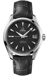 Omega Seamaster Aqua Terra 150M 38.5-231.13.39.21.06.001 (Black Alligator Leather Strap, Vertical-teak Black Index Dial, Stainless Steel Bezel) (Omega 231.13.39.21.06.001)