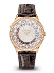 Patek Philippe Complications 36-7130R-011 (Shiny Chestnut-brown Alligator Leather Strap, Hand-guilloched Ivory Index Dial, Diamond Bezel) (7130R-011)