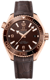 Omega Seamaster Planet Ocean 600M 39.5-215.63.40.20.13.001 (Brown Alligator Leather Strap, Brown Ceramic Arabic/Index Dial, Rotating Brown Ceramic Bezel) (Omega 215.63.40.20.13.001)