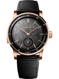 Audemars Piguet Code 11.59 41-26395NR.OO.D002KB.01 (Black Rubber-coated Strap, Transparent Black-smoked Index Dial, Pink Gold Smooth Bezel) (26395NR.OO.D002KB.01)