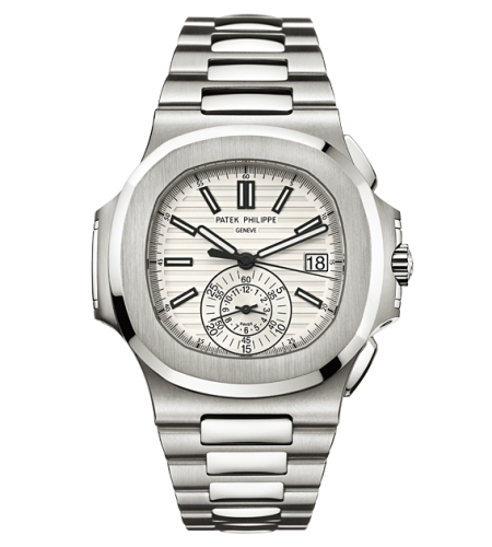Patek Philippe Nautilus 40.5-5980/1A-019 (Stainless Steel Bracelet, Horizontal-embossed White Index Dial, Stainless Steel Smooth Bezel)