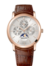 Audemars Piguet Jules Audemars 41-26390OR.OO.D088CR.01 (Brown Alligator Leather Strap, Silver Sunburst Index Dial, Pink Gold Smooth Bezel) (26390OR.OO.D088CR.01)