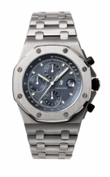 Audemars Piguet Royal Oak Offshore 42-26218ST.OO.1000ST.01 (Stainless Steel Bracelet, Petite Tapisserie Blue Index Dial, Stainless Steel Smooth Bezel) (26218ST.OO.1000ST.01)