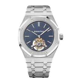 Audemars Piguet Royal Oak 41-26510ST.OO.1220ST.01 (Stainless Steel Bracelet, Petite Tapisserie Blue Index Dial, Stainless Steel Smooth Bezel) (26510ST.OO.1220ST.01)