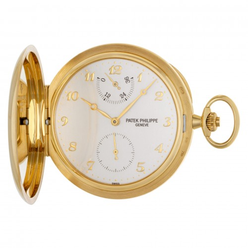 Patek Philippe Pocket Watches 48-983J-001 (Silvery Opaline Arabic Dial, Yellow Gold Smooth Bezel)