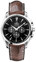 Omega Seamaster Aqua Terra 150M 42.2-2812.50.37 (Brown Alligator Leather Strap, Black Index Dial, Stainless Steel Bezel) (Omega 2812.50.37)