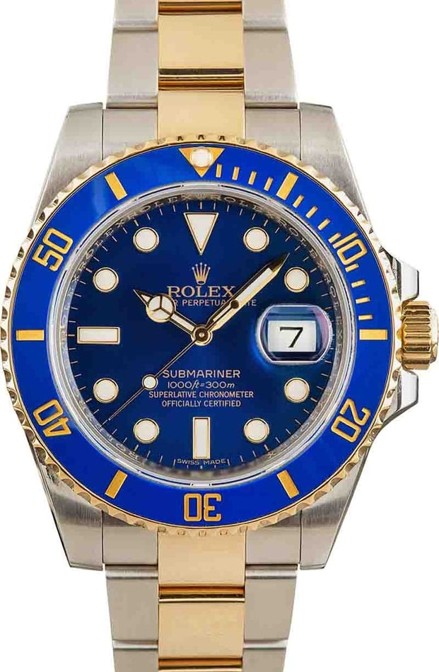 Rolex Submariner 40-116613LB (Yellow Rolesor Oyster Bracelet, Blue Diver Dial, Blue Cerachrom Bezel)