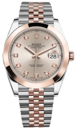 Rolex Datejust 41-126301 (Everose Rolesor Jubilee Bracelet, Gold Diamond-set Sundust Dial, Smooth Bezel) (m126301-0008)