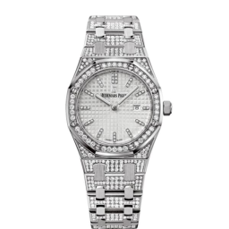 Audemars Piguet Royal Oak 33-67652BC.ZZ.1262BC.01 (Diamond-set White Gold Bracelet, Brilliant-cut Diamond-paved Brilliant-cut Diamond-set Index Dial, Brilliant-cut Diamond-set Bezel) (67652BC.ZZ.1262BC.01)