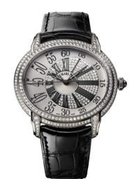 Audemars Piguet Millenary 45-15336BC.ZZ.D102CR.01 (Black Alligator Leather Strap, Diamond-paved Off-centred Roman Disc Silver-toned Guilloché Dial, White Gold Diamond-set Bezel) (15336BC.ZZ.D102CR.01)