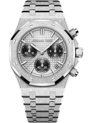 Audemars Piguet Royal Oak 41-26240BC.GG.1324BC.01 (Hammered White Gold Bracelet, Grande Tapisserie Grey Index Dial, Hammered White Gold Bezel)