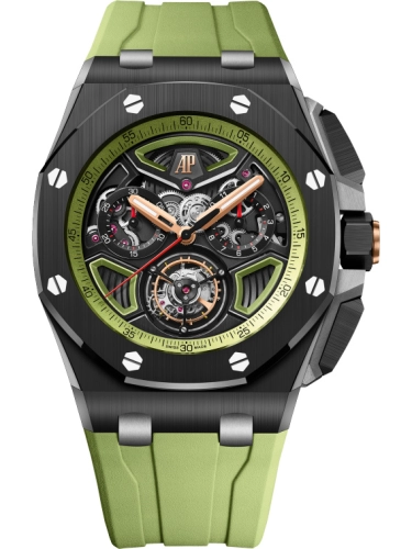 Audemars Piguet Royal Oak Offshore 43-26622CE.OO.D062CA.01 (Green Rubber Strap, Black Counters & Green Inner Bezel Pink Gold Dial, Black Ceramic Smooth Bezel)