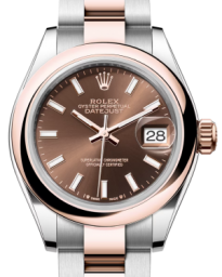 Rolex Lady-Datejust 28-279161 (Everose Rolesor Oyster Bracelet, Chocolate Index Dial, Domed Bezel) (m279161-0018)