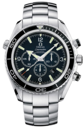 Omega Seamaster Planet Ocean 600M 45.5-2210.50.00 (Stainless Steel Bracelet, Black Arabic/Index Dial, Rotating Black Ceramic Bezel) (Omega 2210.50.00)