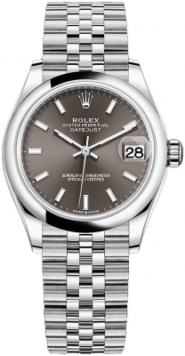 Rolex Datejust 31-278240 (White Rolesor Jubilee Bracelet, Dark-grey Index Dial, Domed Bezel)