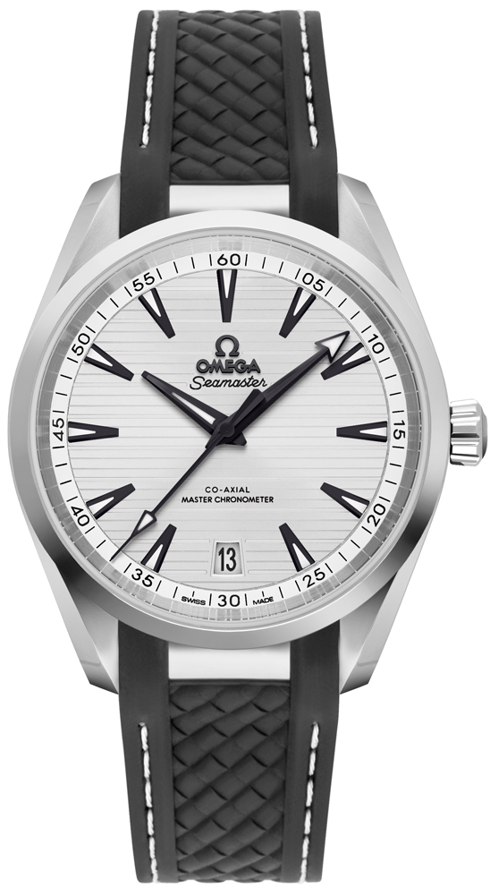 Omega Seamaster Aqua Terra 150M 38-220.12.38.20.02.001 (Structured Grey Rubber Strap, Horizontal-teak Silver-toned Index Dial, Stainless Steel Bezel)