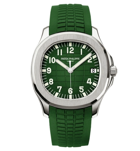 Patek Philippe Aquanaut 40-5167A-010 (Tropical Green Rubber Strap, Green-embossed Arabic Dial, Stainless Steel Smooth Bezel)