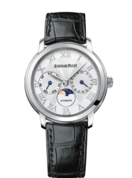 Audemars Piguet Jules Audemars 36-26250BC.OO.A002CR.01 (Black Alligator Leather Strap, Silver Sunburst Roman Dial, White Gold Smooth Bezel) (26250BC.OO.A002CR.01)
