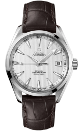 Omega Seamaster Aqua Terra 150M 38.5-231.13.39.21.02.001 (Brown Alligator Leather Strap, Vertical-teak Silver-toned Index Dial, Stainless Steel Bezel) (Omega 231.13.39.21.02.001)