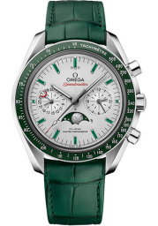 Omega Speedmaster Non-Moonwatch 44.25-304.93.44.52.99.003 (Green Alligator Leather Strap, Matte-silver Index Dial, Green Tachymeter Bezel) (Omega 304.93.44.52.99.003)