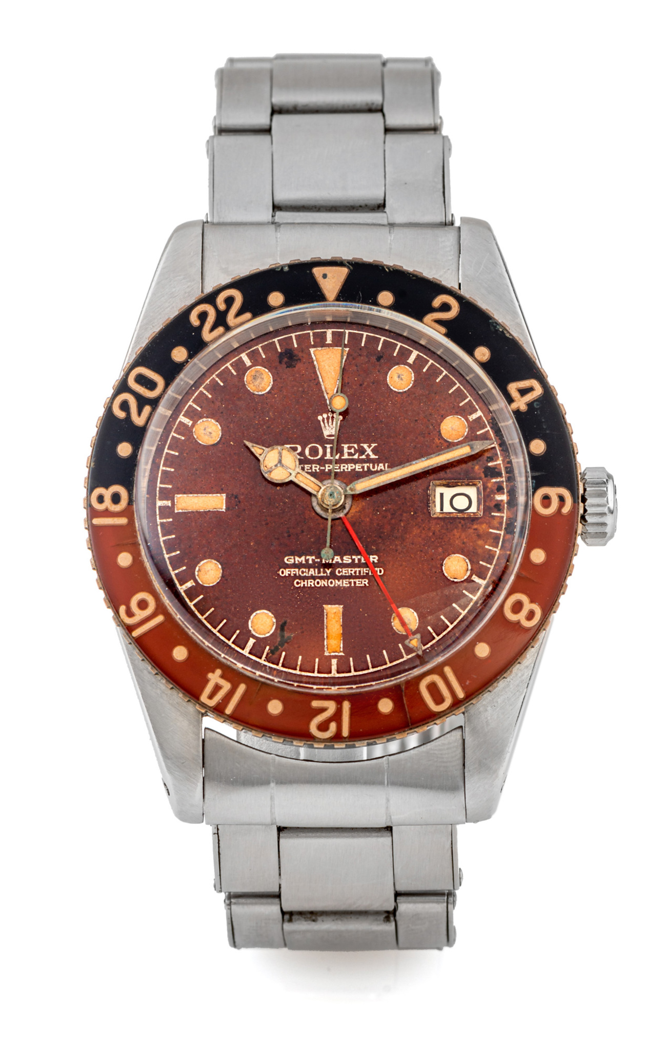 Rolex GMT-Master 38-6542 (Oystersteel Oyster Bracelet, Tropical Nipple Dial, Coke Bakelite Bezel)