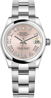 Rolex Datejust 31-278240 (Oystersteel Oyster Bracelet, Pink Roman Dial, Domed Bezel)