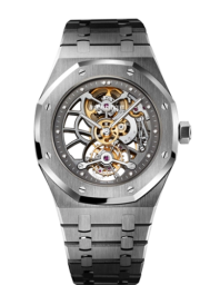 Audemars Piguet Royal Oak 41-26511PT.OO.1220PT.01 (Platinum Bracelet, Transparent Sapphire Openworked Dot Index Dial, Platinum Smooth Bezel) (26511PT.OO.1220PT.01)